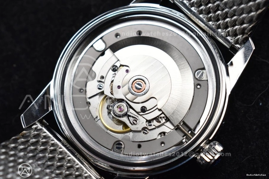 Ceramic BLSF SS Blue Dial and RG Blue II Bracelet Bezel A SuperOcean WaterResistant 1172 Mesh 42mm Heritage Bezel on 1213